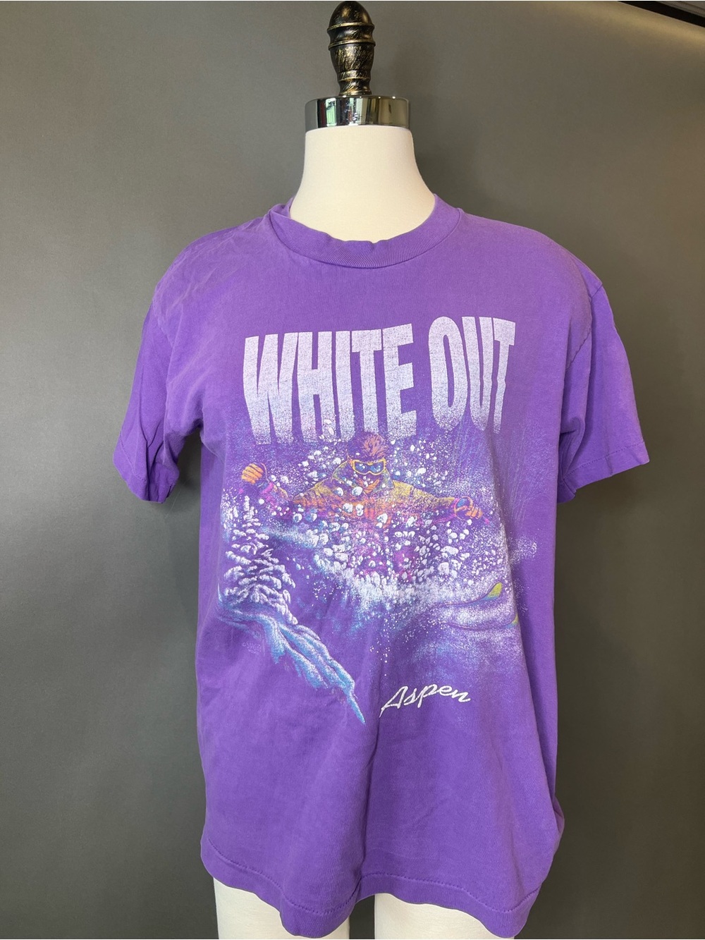 WHITE OUT Aspen Graphic Short Sleeve Tee - Purple